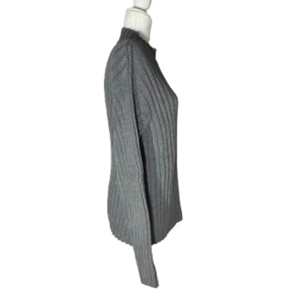 Gray Ribbed The Children's Place Long Sleeve Mock Sweater Size XL (14)